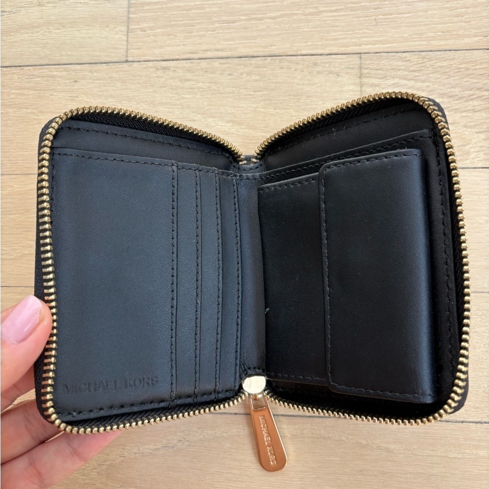 Michael Kors Black and Gold Zip Wallet - Picture 3 of 4